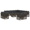 vidaXL Gartensofa-set 14 Stk. Grau Poly-Rattan