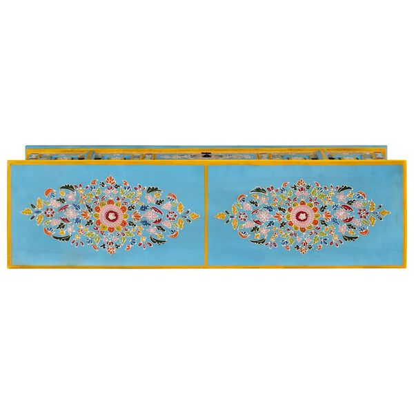 vidaXL TV-Schrank Blau 110x30x40 cm Massivholz Mango