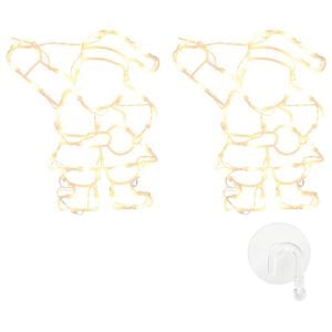 vidaXL Weihnachtsbeleuchtung Weihnachtsmann-Silhouette 2 Stk. 35 LEDs