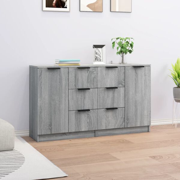 vidaXL Sideboards 2 Stk. Grau Sonoma 60x30x70 cm Holzwerkstoff
