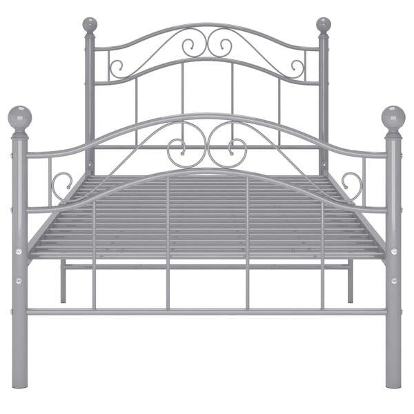vidaXL Bett Grau Metall 100x200 cm