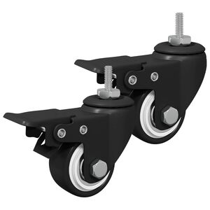 vidaXL Rollen 2 pcs Schwarz M6 x 37 mm Eisen und Nylon