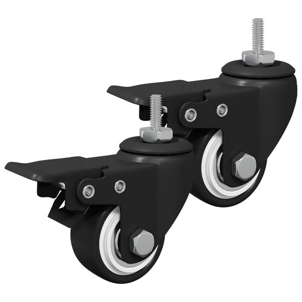 vidaXL Rollen 2 pcs Schwarz M6 x 37 mm Eisen und Nylon