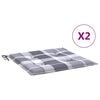 vidaXL Gartenstuhl-Kissen 2 Stk. Grau Karomuster 50x50x3 cm