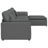 vidaXL Modulares Sofa mit Fußhocker und Kissen Dunkelgrau
