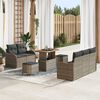 vidaXL Garten-Sofa-Set mit Kissen mit Speicher mit Kissen 8 pcs Grau