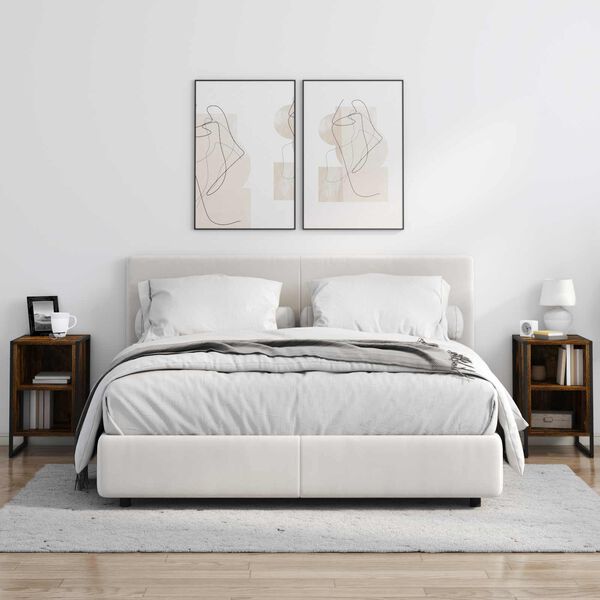 vidaXL Nachttisch Rauches Eiche 39,5 x 30 x 50 cm Holzwerkstoff