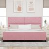 vidaXL Boxspringbett mit Kopfteil Rosa 200 x 200 cm Samt