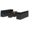 vidaXL Gartensofa-set mit Kissen 11 pcs Schwarz Poly-Rattan
