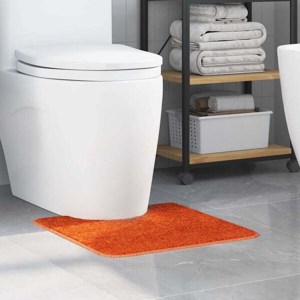 vidaXL Rutschfeste Badematte mit Toilettenausschnitt Orange 50 x 50 cm