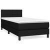 vidaXL Boxspringbett mit Matratze Schwarz 90x190 cm Stoff