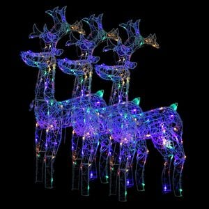 vidaXL Rentiere Weihnachtsdekoration 3 Stk. 60x16x100 cm Acryl