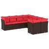 vidaXL 8-tlg. Garten-Sofagarnitur mit Kissen Braun Poly Rattan