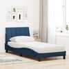 vidaXL Bett mit Matratze "Hanko" Blau 90x200 cm Stoff