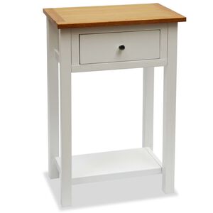 vidaXL Beistelltisch 50x32x75 cm Massivholz Eiche