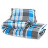 vidaXL Bettw&auml;sche-Set Blau und Grau 260x220 cm Baumwolle