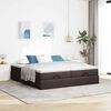 vidaXL Ottoman-Bett mit Matratzen Dunkelbraun 180x200 cm Stoff
