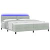 vidaXL LED Boxspringbett mit Matratze Hellgrau 200 x 200 cm Samt