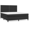 vidaXL Boxspringbett mit Matratze Schwarz 180x200 cm Kunstleder
