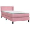 vidaXL Boxspringbett mit Matratze Rosa 80x220 cm Samt
