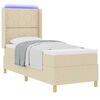 vidaXL Boxspringbett mit Matratze Creme 140 x 200 cm Stoff