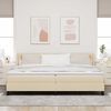 vidaXL Boxspringbett mit Matratze Creme 200 x 200 cm Stoff