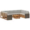 vidaXL Outdoor-Sofagarnitur 10 stk. Nat&uuml;rlich und Hellgrau Polyester