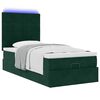 vidaXL Ottoman-Bett mit Matratzen & LEDs Dunkelgr&uuml;n 100x200 cm Samt