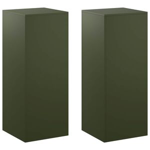 vidaXL Pflanzenst&auml;nder 2 pcs Olivgr&uuml;n 40 x 40 x 100 cm Stahl