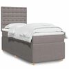 vidaXL Boxspringbett mit Matratze Taupe 100x200 cm Stoff