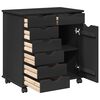 vidaXL Rollschrank Schwarz 63,5 x 39 x 65,5 cm Massivholz Kiefer