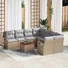 vidaXL Gartensofa-set mit Kissen 9 pcs Beige Poly-Rattan