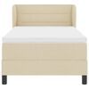 vidaXL Boxspringbett mit Matratze mit Kopfteil Creme 90 x 200 cm Stoff