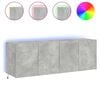 vidaXL TV-Wandschr&auml;nke mit LED-Leuchten 2 Stk. Betongrau 60x35x41 cm