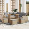 vidaXL Gartensofa-set mit Kissen 9 pcs Beige und Hellgrau Poly-Rattan
