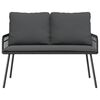 vidaXL Garten Essgruppe mit Kissen 2 pcs Schwarz Poly-Rattan