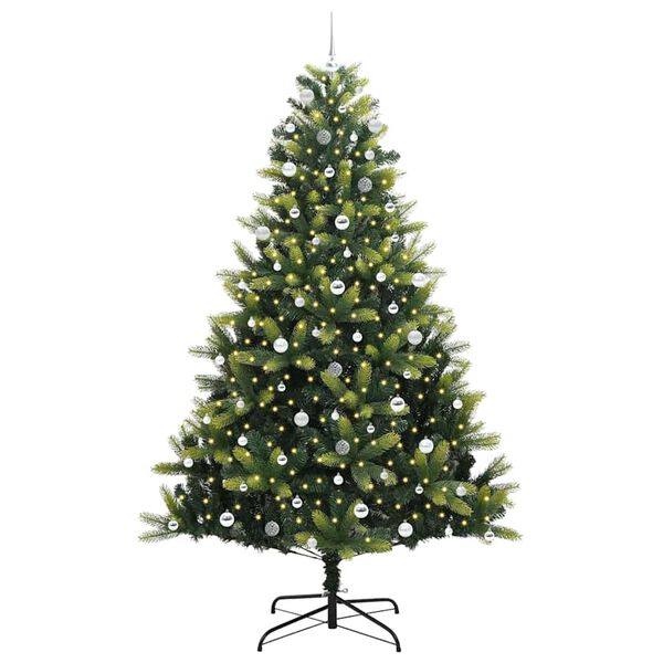 vidaXL K&uuml;nstlicher Klapp-Weihnachtsbaum mit 300 LEDs Gr&uuml;n 240 cm