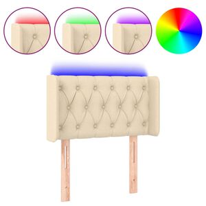 vidaXL LED Kopfteil Creme 83x16x78/88 cm Stoff