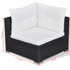 vidaXL 5-tlg. Garten-Lounge-Set mit Auflagen Poly Rattan Schwarz