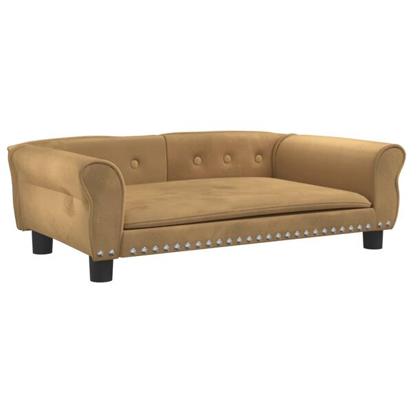vidaXL Hundebett Braun 95x55x30 cm Samt