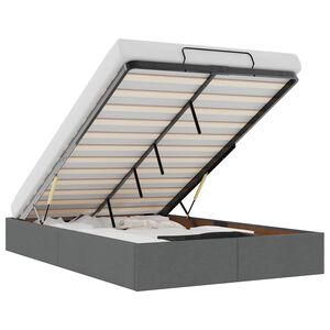 vidaXL Ottoman-Bett ohne Matratze Dunkelgrau 120x190 cm Stoff