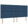 vidaXL LED Boxspringbett mit Kopfteil Blau 200 x 200 cm Stoff