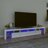 vidaXL TV-Schrank mit LED-Leuchten Hochglanz-Wei&szlig; 230x36,5x40 cm