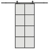 vidaXL Schiebet&uuml;r mit Beschlag Schwarz 90x205 cm ESG-Glas
