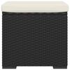vidaXL Hocker mit Kissen Schwarz 40x30x40 cm Poly Rattan