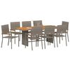 vidaXL Garten Essgruppe 9 pcs Grau Poly-Rattan