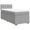 vidaXL Boxspringbett mit Matratze Hellgrau 90x200 cm Stoff