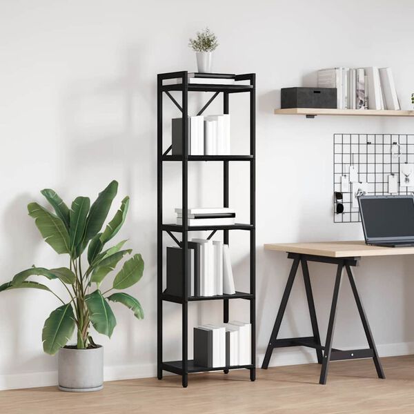 vidaXL B&uuml;cherregal Schwarz Eichen-Optik 40 x 30 x 155 cm Holzwerkstoff