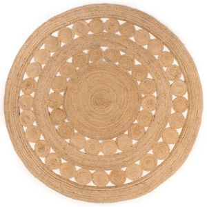 vidaXL Teppich Geflochten Jute 240 cm Rund