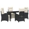 vidaXL Garten Essgruppe 5 stk. Schwarz Poly-Rattan
